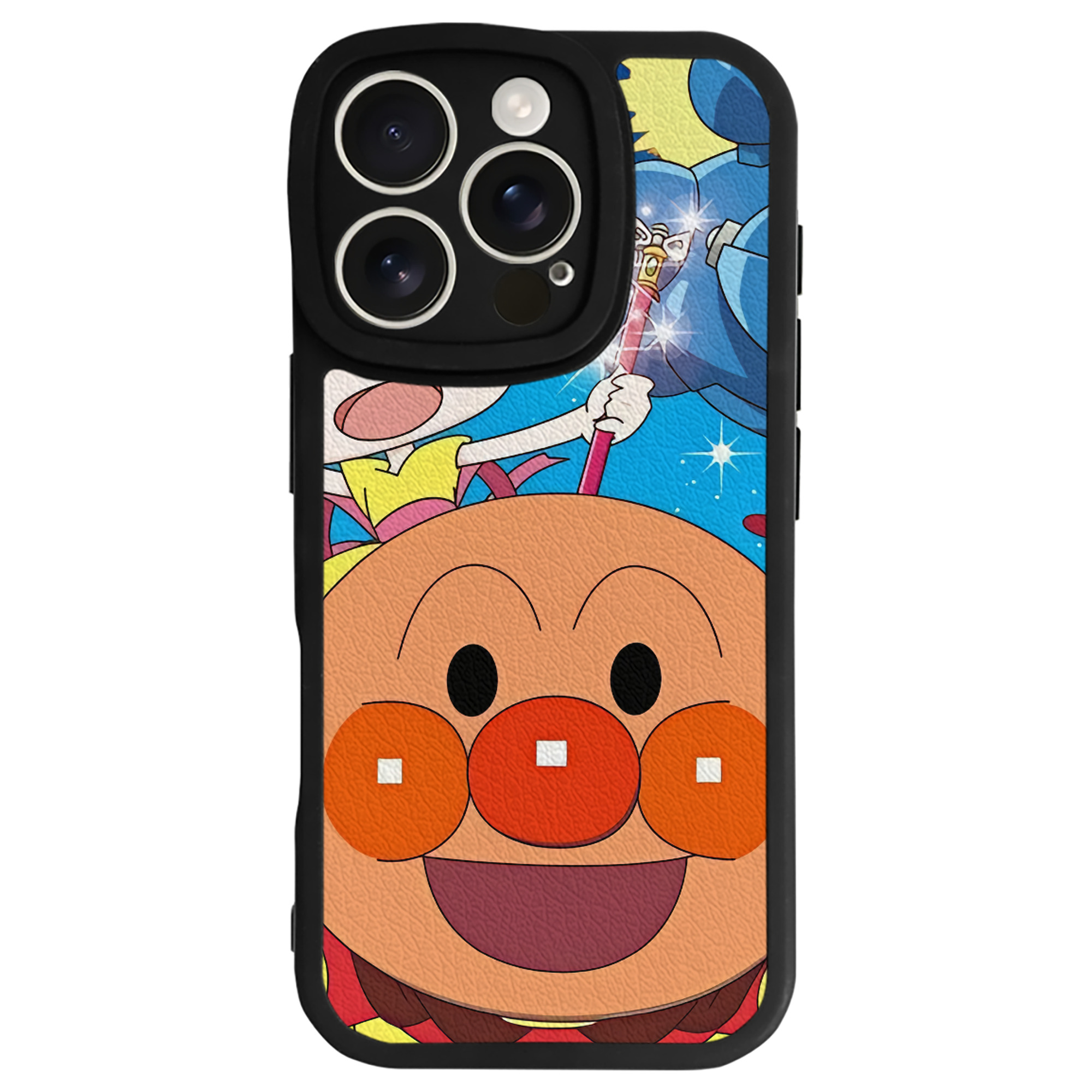 （画像用） アンパンマン Anpanman 【iPhone 16シリーズ対応】シリコンスマホケース（レザー調） 材質：シリコン